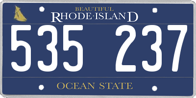 RI license plate 535237