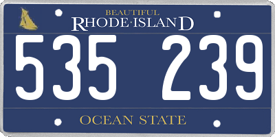 RI license plate 535239