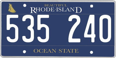 RI license plate 535240