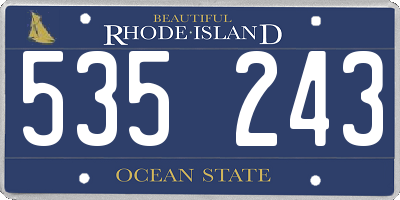RI license plate 535243
