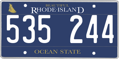 RI license plate 535244