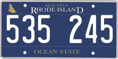 RI license plate 535245