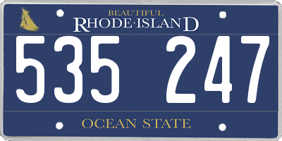 RI license plate 535247