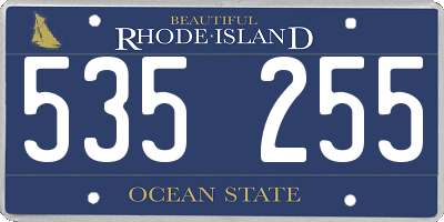 RI license plate 535255