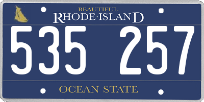 RI license plate 535257