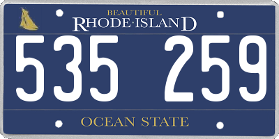 RI license plate 535259