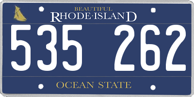 RI license plate 535262
