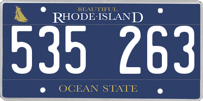RI license plate 535263
