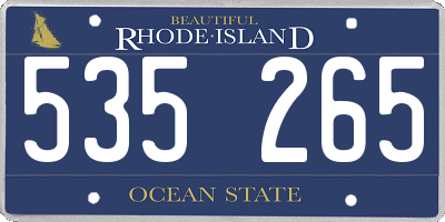 RI license plate 535265