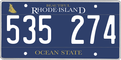 RI license plate 535274