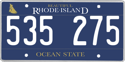 RI license plate 535275