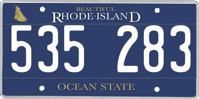 RI license plate 535283