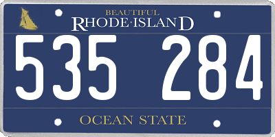 RI license plate 535284