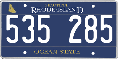 RI license plate 535285