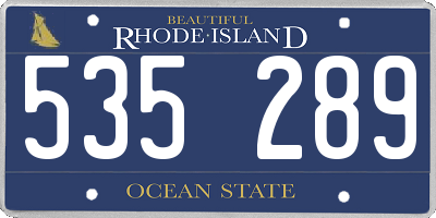 RI license plate 535289