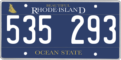 RI license plate 535293