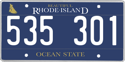 RI license plate 535301
