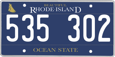 RI license plate 535302