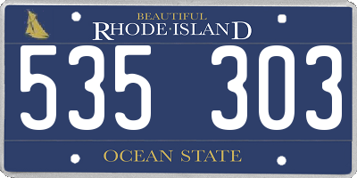 RI license plate 535303