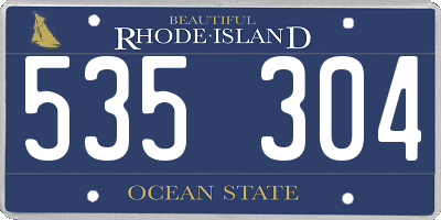 RI license plate 535304