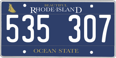 RI license plate 535307