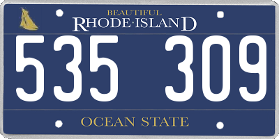 RI license plate 535309