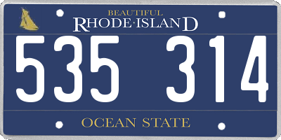 RI license plate 535314