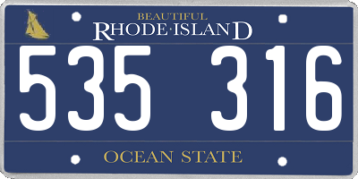 RI license plate 535316