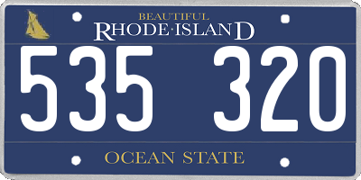 RI license plate 535320