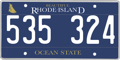RI license plate 535324