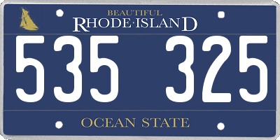 RI license plate 535325