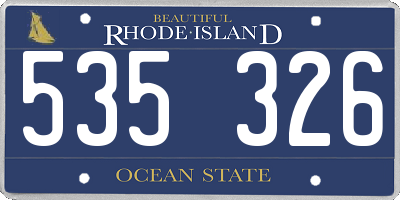 RI license plate 535326