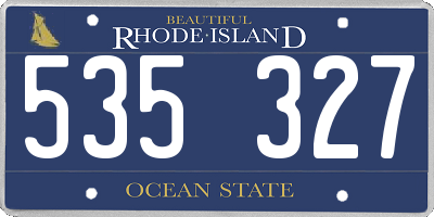 RI license plate 535327