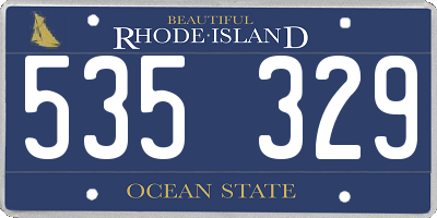 RI license plate 535329