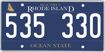 RI license plate 535330
