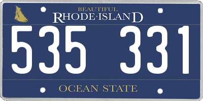 RI license plate 535331