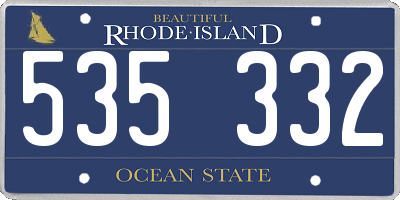 RI license plate 535332