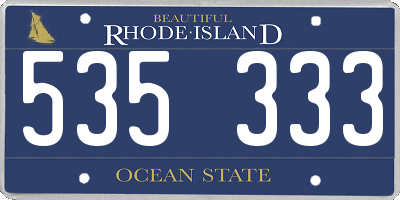 RI license plate 535333