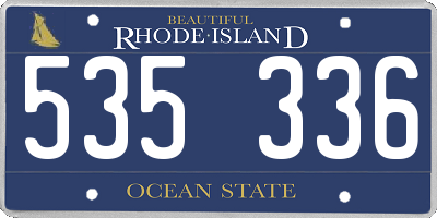 RI license plate 535336