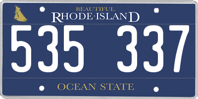 RI license plate 535337