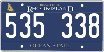 RI license plate 535338