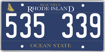 RI license plate 535339