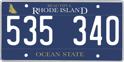 RI license plate 535340