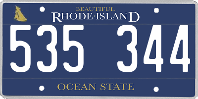 RI license plate 535344