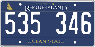 RI license plate 535346