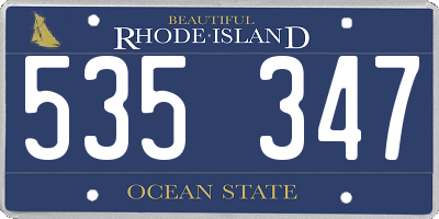 RI license plate 535347