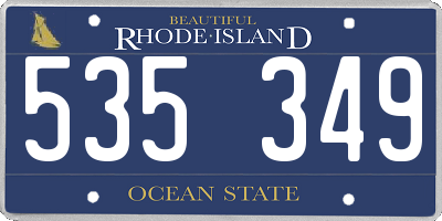RI license plate 535349