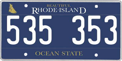RI license plate 535353