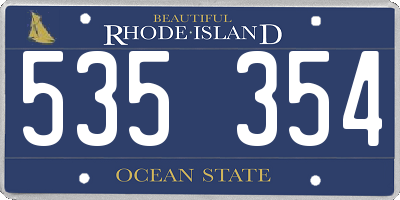 RI license plate 535354