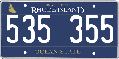 RI license plate 535355